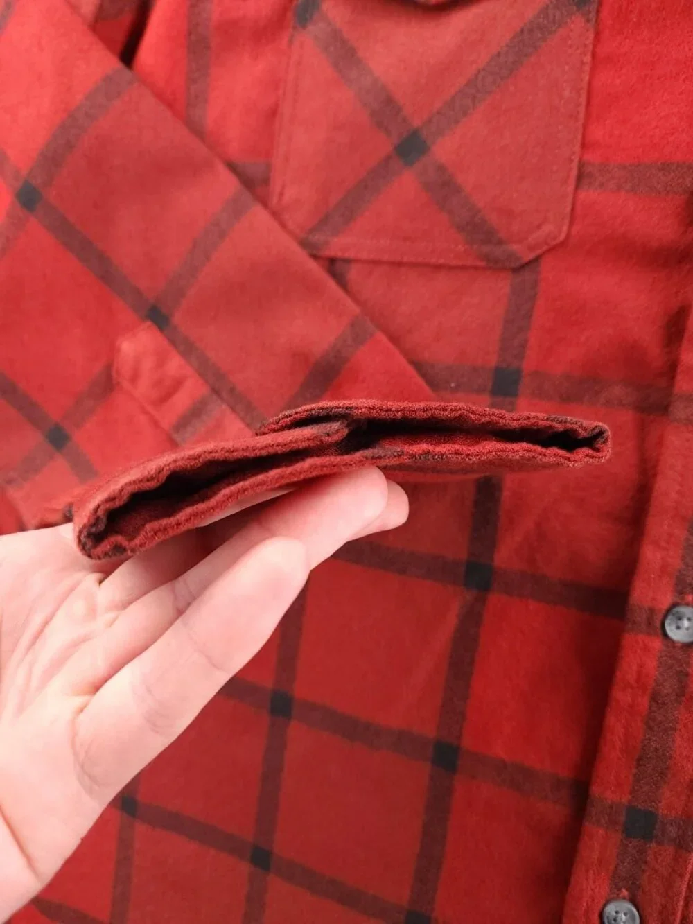 Oakley Outdoors Shirt Red Plaid Pockets Regular XL Long Sleeve Chest Logo Men